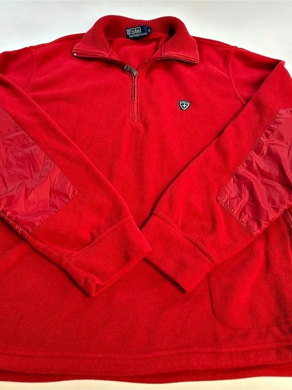 Polo by Ralph Lauren 1/4-Zip Fleece Pullover Red Fleece 1/4-Zip Size Large